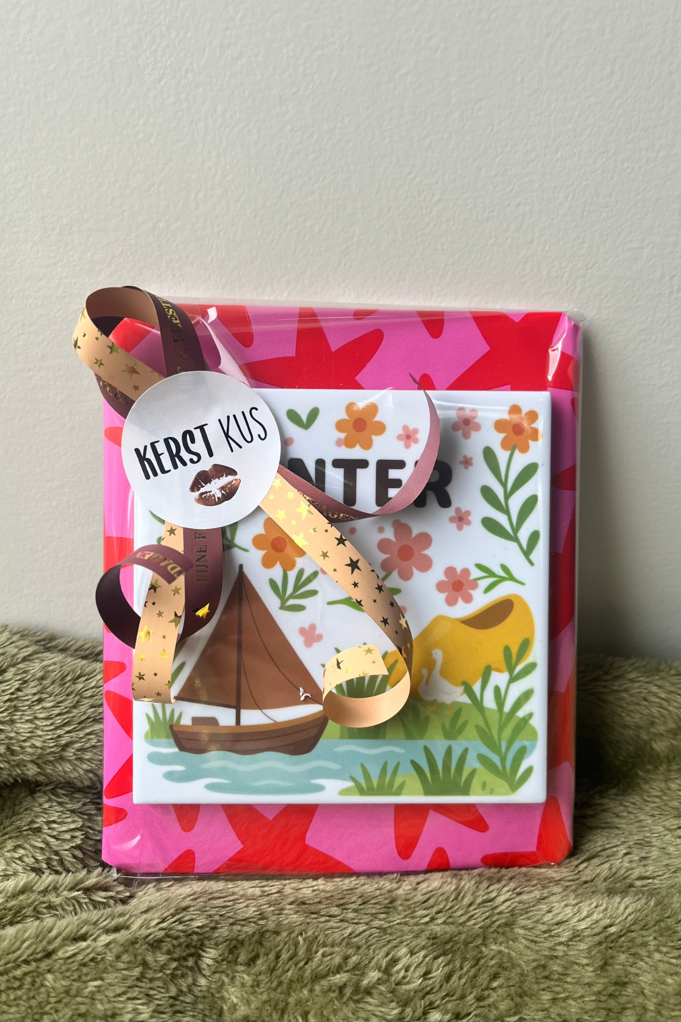 Kerstcadeau kerstkus- Tegeltje Enter