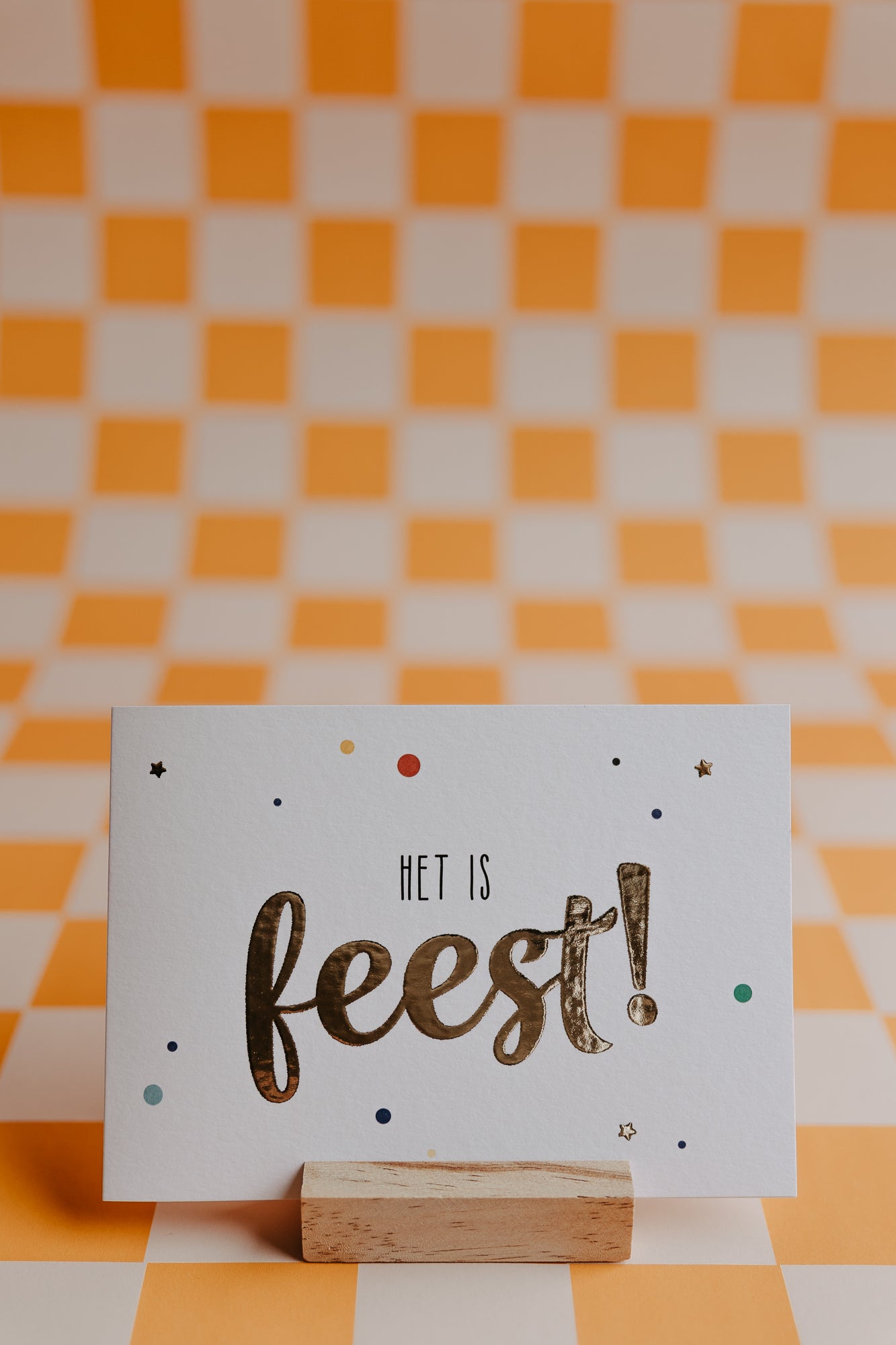 Dubbele wenskaart - Het is feest!