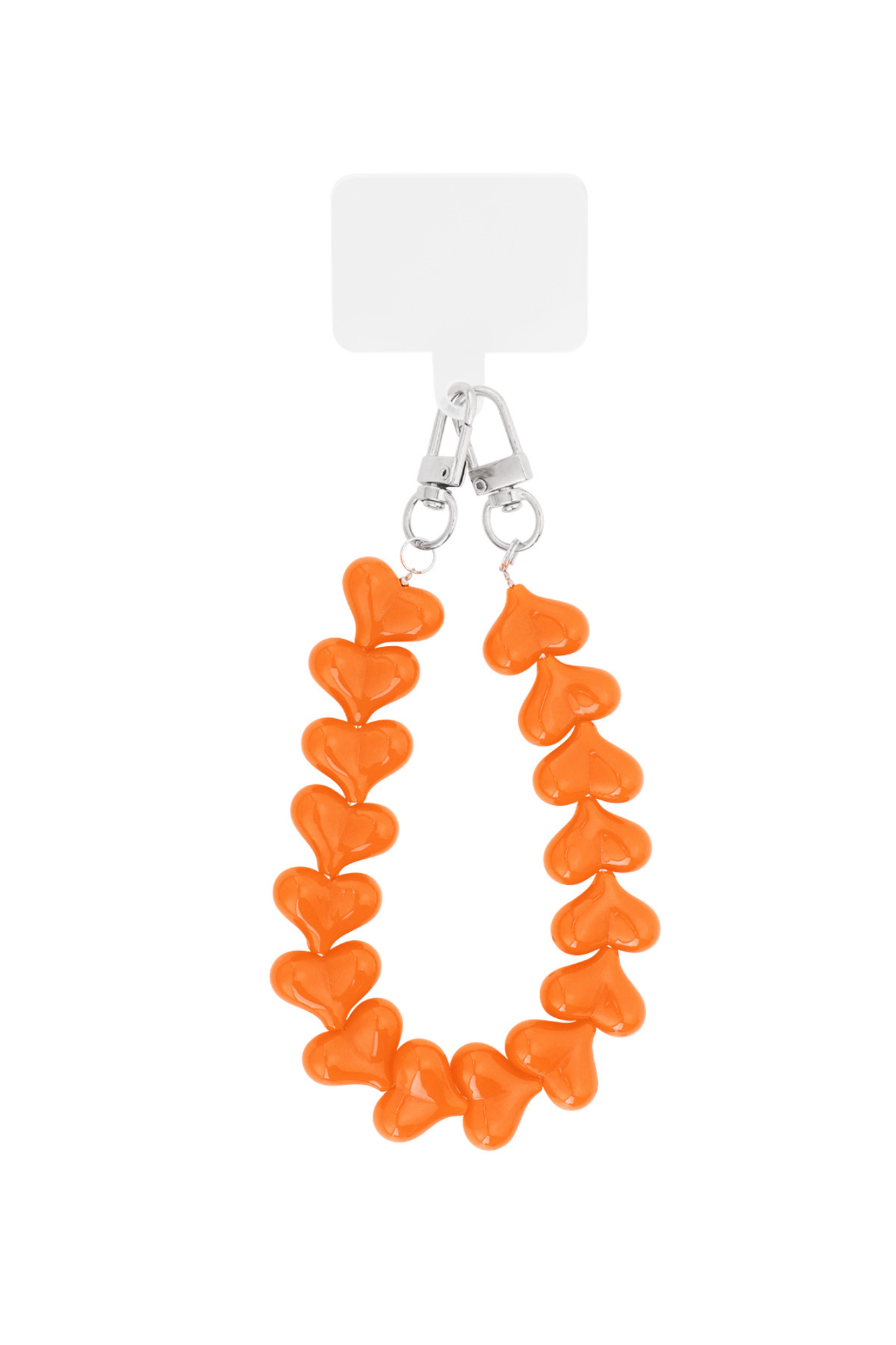 Telefoonkoord - Hartjes oranje