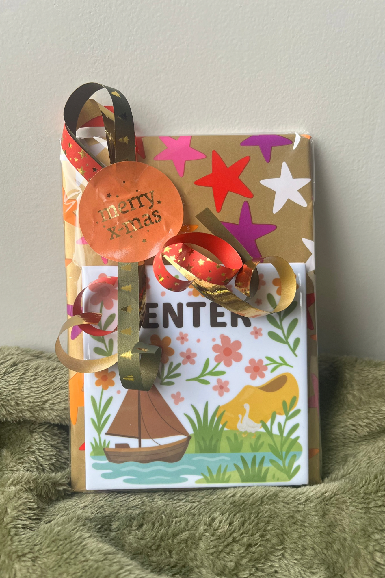 Kerstcadeau merry xmas - Tegeltje Enter