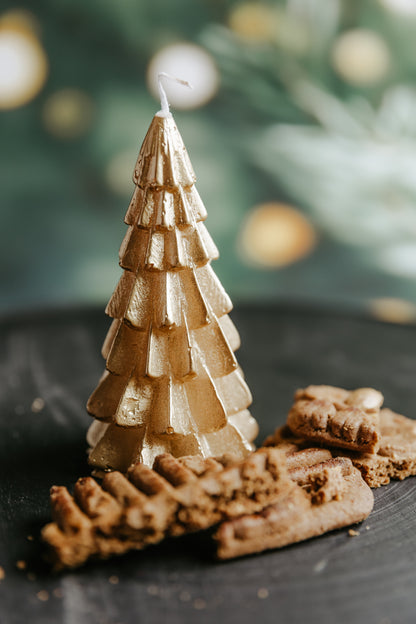 Kerstboom kaars - Goud