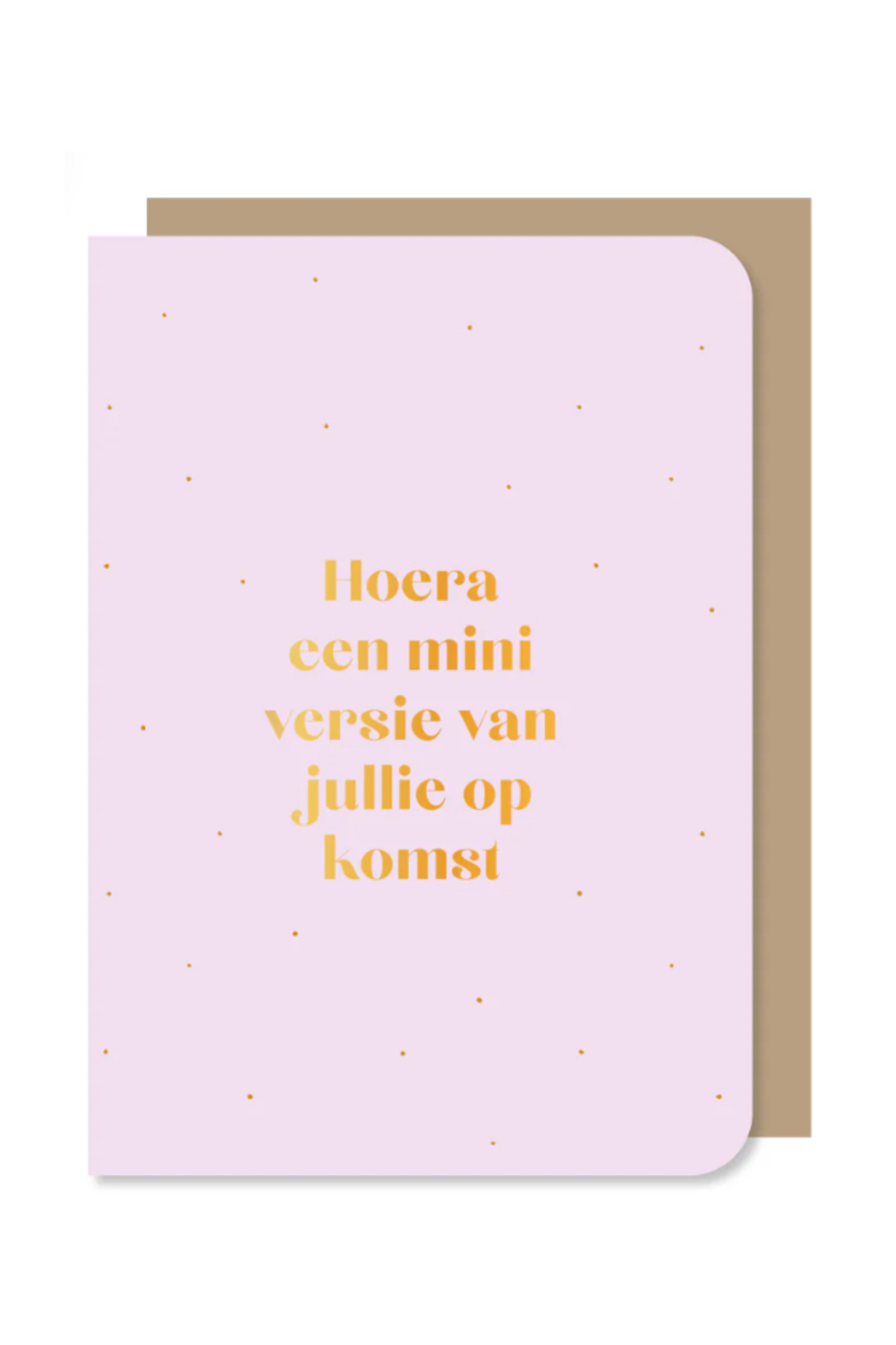 Dubbele wenskaart -  Hoera een mini versie van jullie op komst!