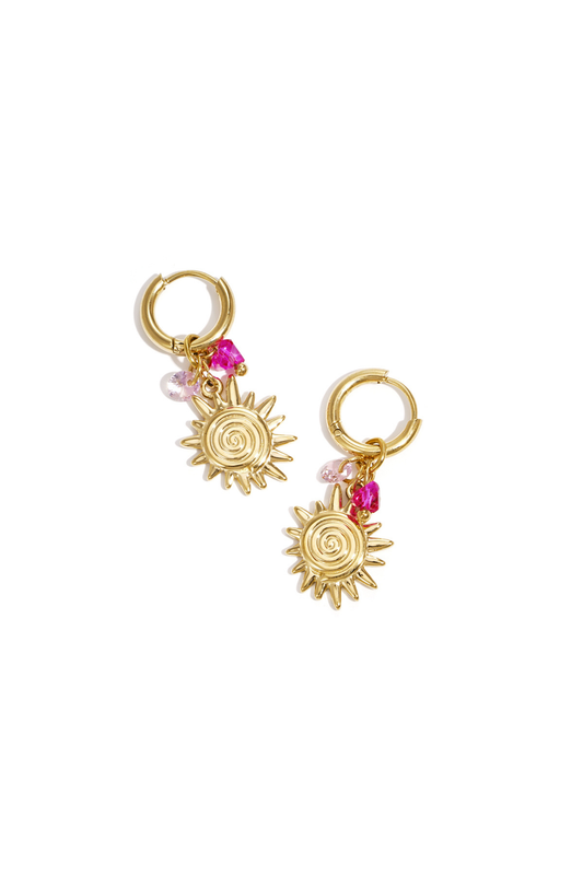 Oorbellen - Zonnetje en kralen