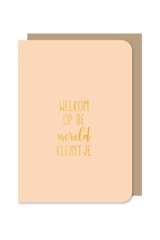 Dubbele wenskaart -  Welkom op de wereld kleintje