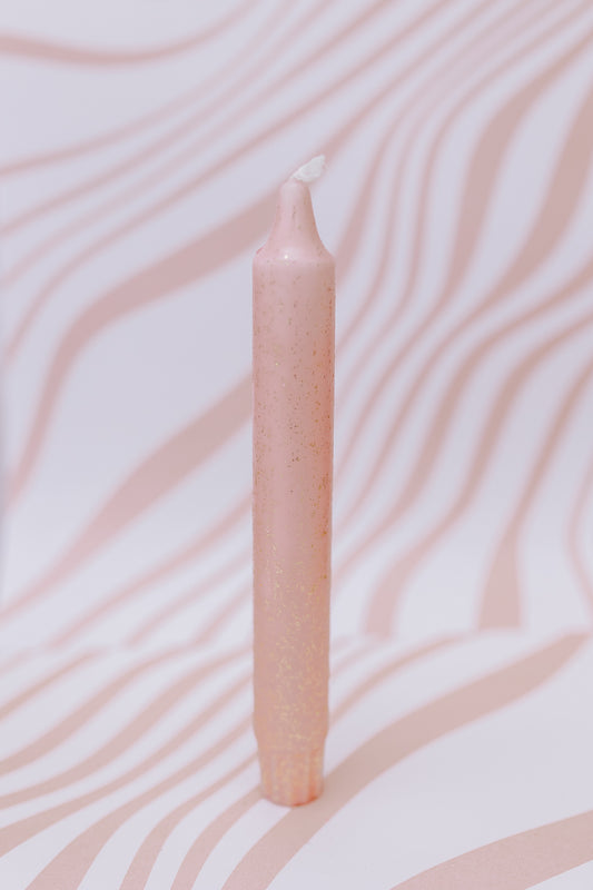 Dinerkaars effen - Lichtroze glitter
